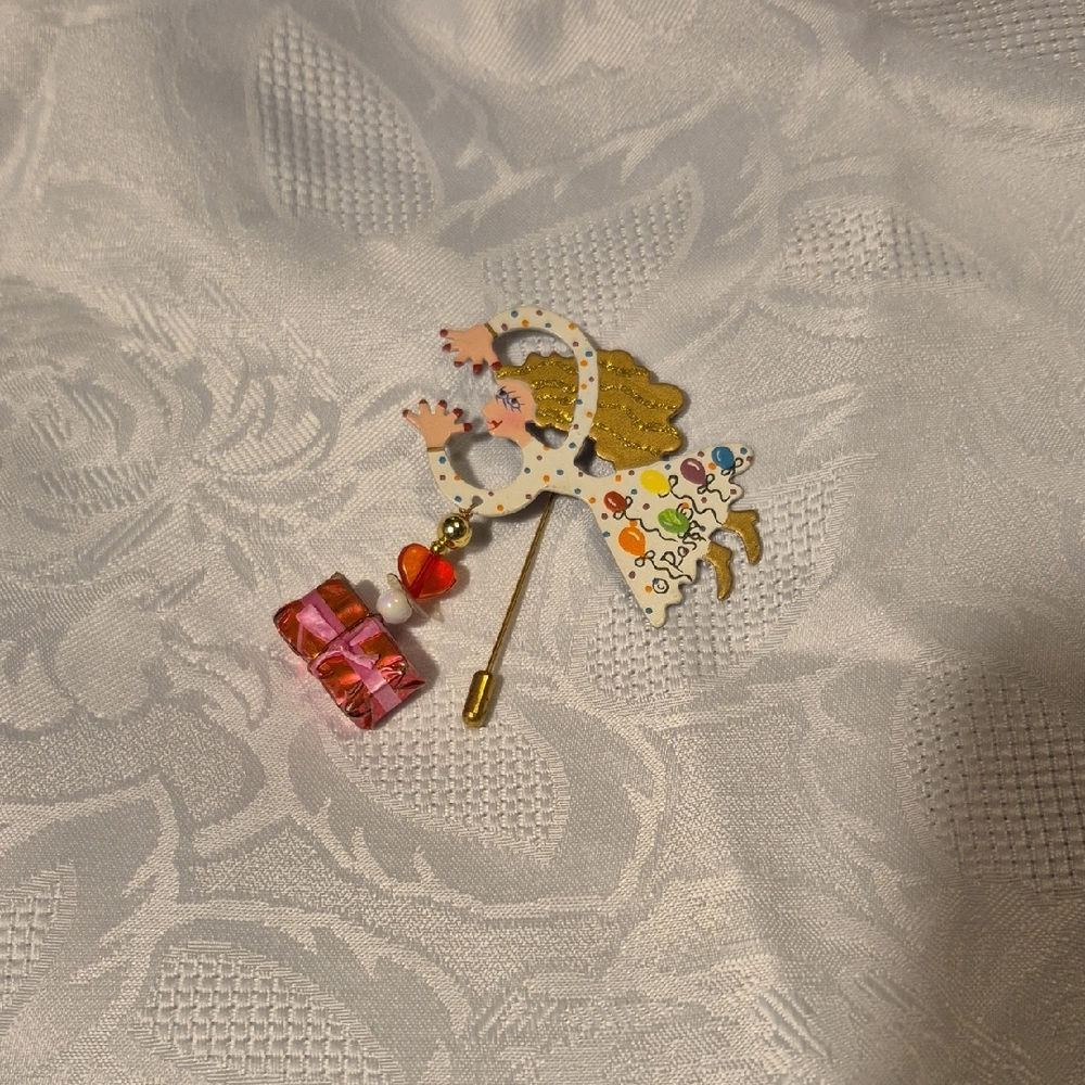 Colorful Clown Brooch with Gift Charm